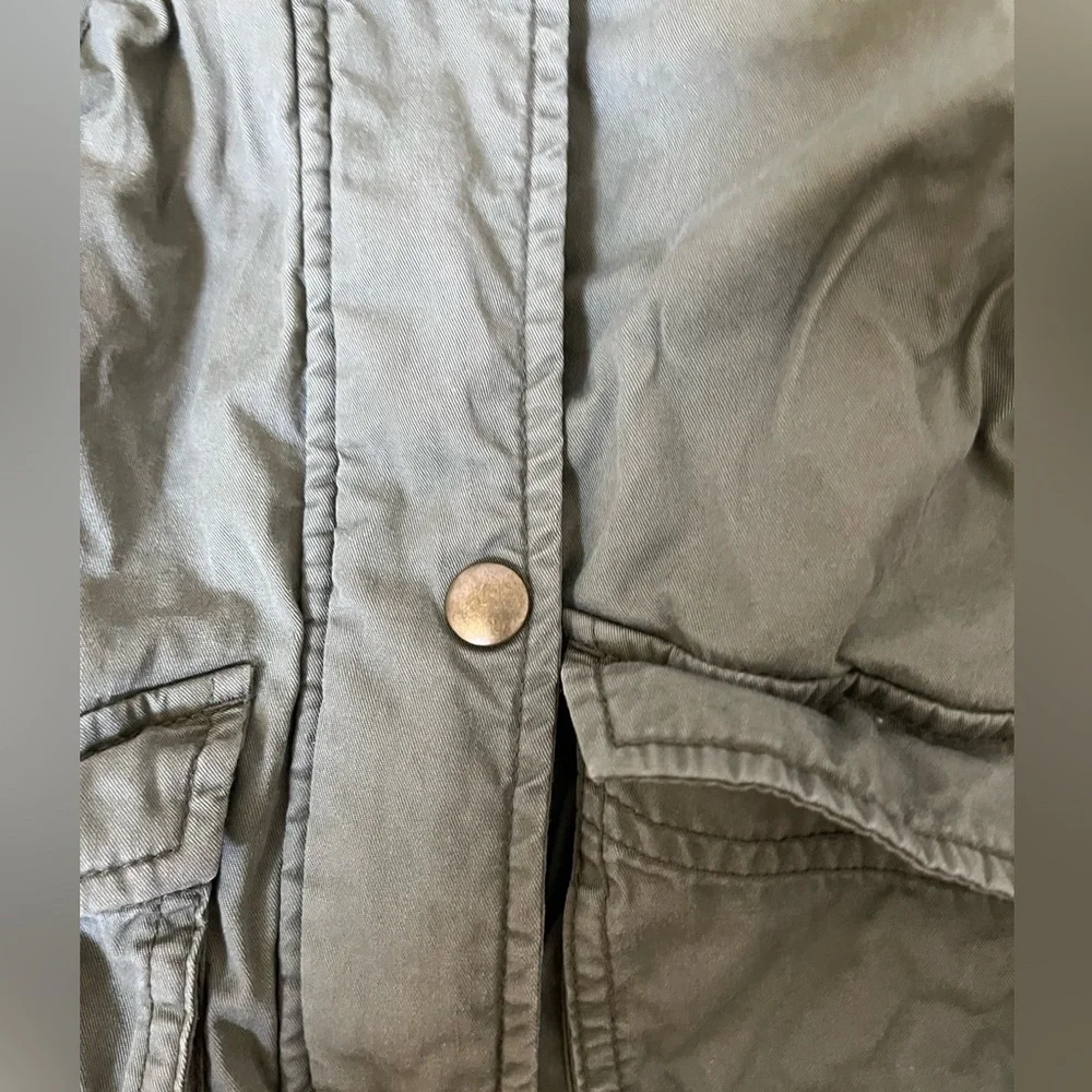 Winter -Sherpa green jacket & grey jersey cotton lined navy blue pants 18 months